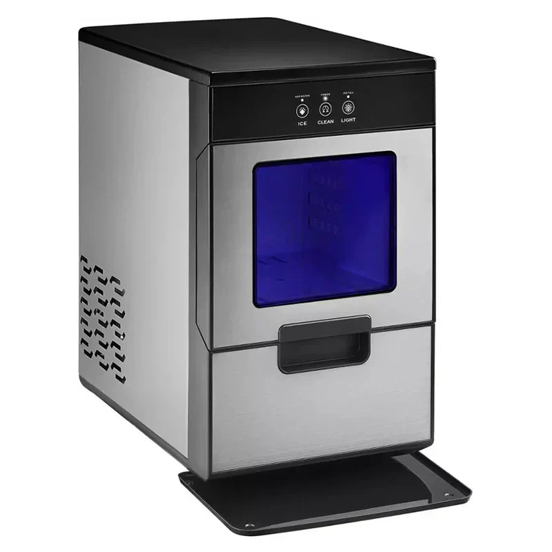 44 Lb. Portable Nugget Icemaker with Auto Shut-Off - Stainless steel